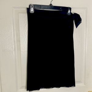 Vivienne Tam Black Skirt Side Bow Nylon Sheer Lined 30” waist Size 1
